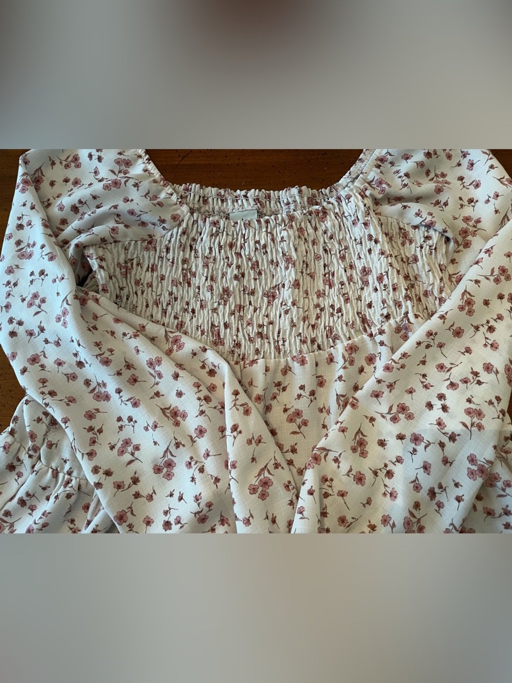 Paper Crane Smocked Off-Shoulder Pink Floral Top - Size S - Picture 2 of 7